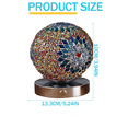 thumbnail image 2 of Niulife Bohemian Table Lamp for Bedroom Nightstand 5.9in Handmade Dimmable Mosaic Bedside Lamp Night Light Room Home Decor Aesthetic Christmas Gifts for Men Women,Gerbera, 2 of 5
