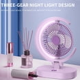 thumbnail image 6 of HOZVOMI Portable USB Charging Fan with Light Foldable Desk Fan 3 Speed Adjustable Quiet Operation Night Light for Home Office Travel, 6 of 7