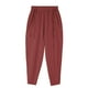 thumbnail image 4 of Pantalones largos para hombre, color liso, informales, a la moda, con cintura elástica, holgados, de poliéster, 4 of 7