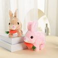 thumbnail image 2 of Electric Toy Interactive Walking Bunny Toy with Carrot Adorable Realistic Rabbit Plush Doll for Kids Gift, 2 of 7
