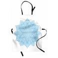 thumbnail image 1 of Blue Mandala Apron, Detailed Floral Single Ornamental Motif Eastern Design Theme, Unisex Kitchen Bib with Adjustable Neck for Cooking Gardening, Adult Size, Pale Blue and White, by Ambesonne, 1 of 4