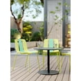 thumbnail image 4 of 4-Pack Modern Color Block Chairs - Durable Metal Legs & Weatherproof PP Seats, Bright Yellow/Orange/Green - Living Room, Café & Patio Furniture, 4 of 9