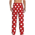 thumbnail image 3 of Uemuo Red Polka Dot Pattern Men's Wide Leg Palazzo Lounge Pants with Pockets Light Weight Loose Comfy Casual Pajama Pants-X-Large, 3 of 9