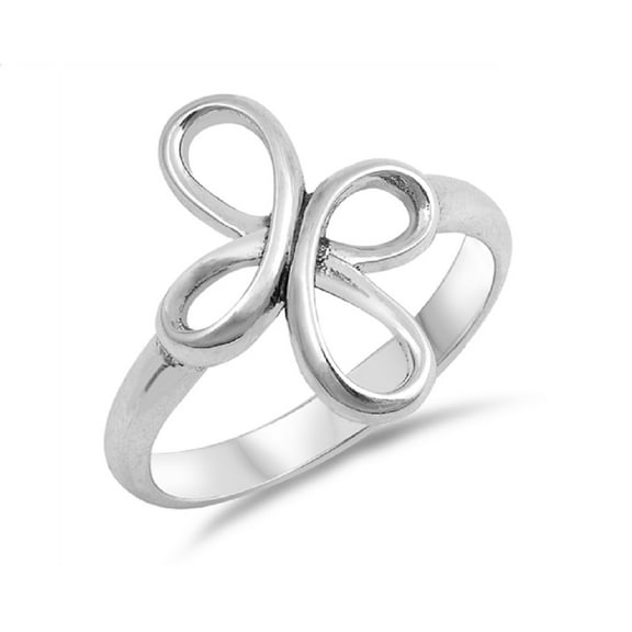 Sterling Silver Swirl Design Cross Ring