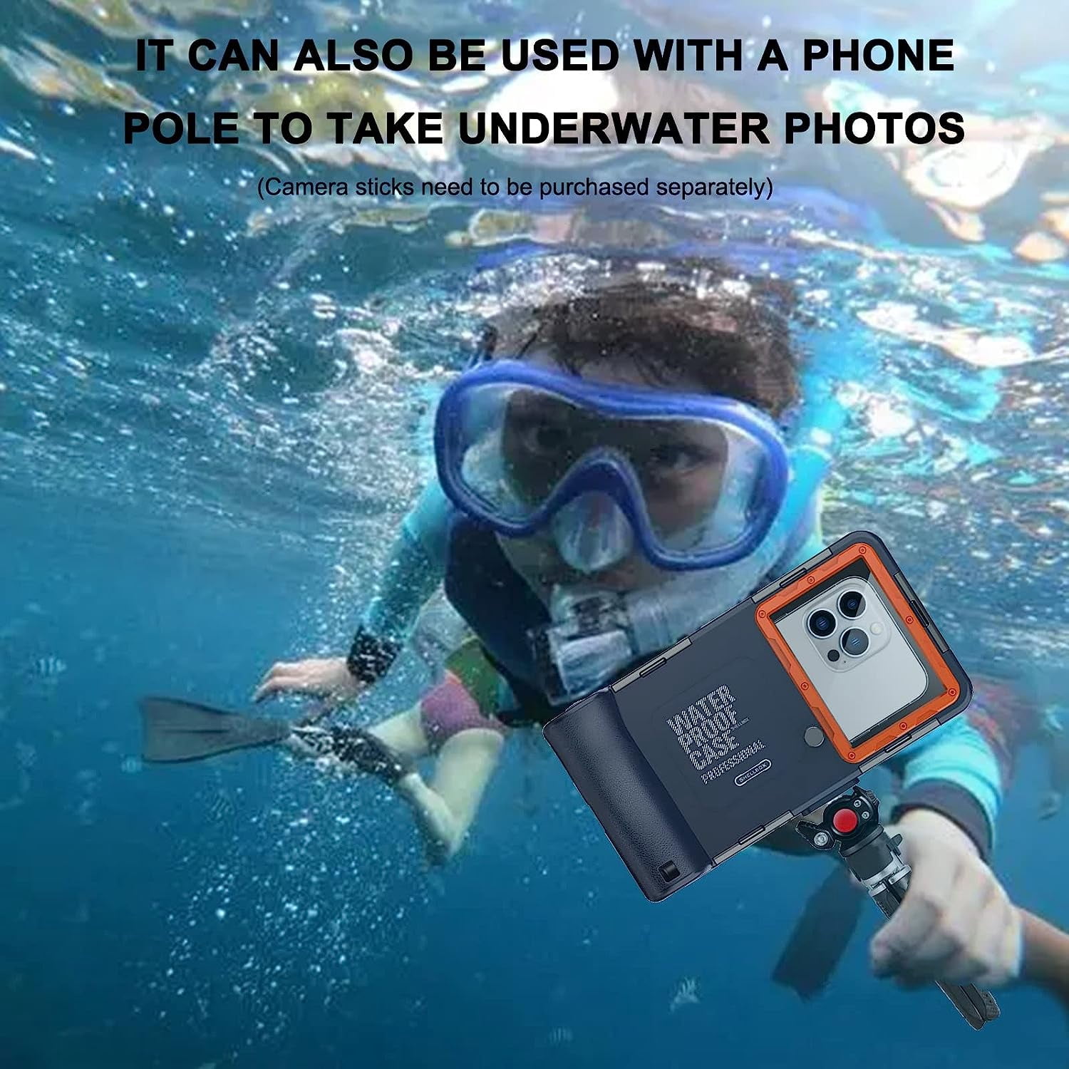 XiHAMA Professional Waterproof Diving Case for Snorkeling, 15M/50FT Underwater Photo & Video Protective Housings with Lanyard Compatible with iPhone 15/14/13/12 Samsung Galaxy S24/S23/S22