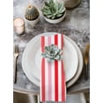 thumbnail image 2 of Red Pink Stripe Cloth Napkins Set of 4 Reusable Dinner Napkins, Geometric White Vertical Striped Cocktail Napkin Washable Table Napkins for Wedding/Holiday Party/Baby Shower 20"x20", 2 of 7