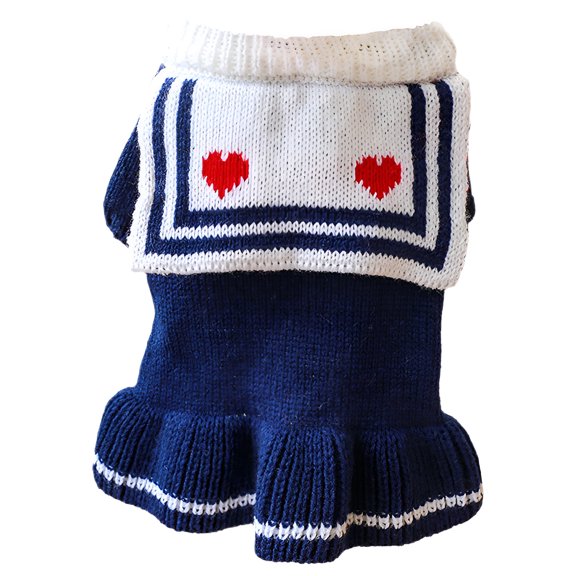 TELOLY 1Pcs Dog Dress,Acrylic Dog Jackets for Small Dogs,Dog Vest,Navy,L
