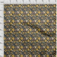 thumbnail image 3 of oneOone Velvet Gray Fabric Leaves & Tulip Floral Sewing Material Print Fabric By The Yard 58 Inch Wide, 3 of 5