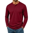 thumbnail image 4 of Men's Long Sleeve Henley Shirts Lightweight 3-Button Fashion Casual T-Shirts Quick Dry Soft Basic Pullover Tops, 4 of 8