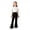 Black, variant on Girl's Y2K Bow Flared Leggings with Skirt Elastic Waist Bell Bottom Pants(Pink,18-24 Months)