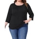 thumbnail image 1 of Blusas de Pascua para Mujeres de Talla Grande Agnes Orinda, Blusa de Encaje de Manga 3/4 para Mujeres Curvy, Camiseta Casual Flowy 2X Negra, 1 of 6