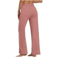 thumbnail image 4 of Aofany Woman Casual Pants Fashion Solid Color High Waist Wide Leg Pants Drawstring Straight Pockets Trousers, 4 of 7