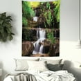 thumbnail image 3 of Waterfall Tapestry, Little Waterfalls Flow on Rock Stairs Surrounded by Long Plants Earth, Wall Hanging for Bedroom Living Room Dorm Decor, 60W X 80L Inches, Brown White and Green, by Ambesonne, 3 of 5