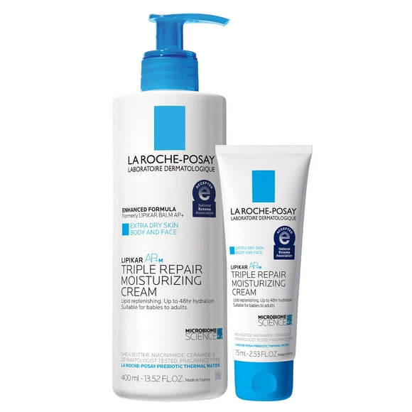 La Roche-Posay Lipikar Daily Repair Moisturizing Lotion Full Size & Travel Size Skin Care Set, Body Lotion for Dry Skin & Eczema, With Niacinamide & Shea Butter for All