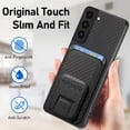 thumbnail image 5 of Allytech Card Holder Back Cover Case for Samsung Galaxy S23, PU Leather TPU Hybrid Kickstand Anti-Scratch Shockproof Slim Vintage Phone Case for Galaxy S23, Black, 5 of 8