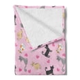 thumbnail image 2 of Kitty Soft Flannel Fleece Throw Blanket, Cats in Different Colors and Patterns Among Pink Hearts Resting Happy Stretching, Cozy Plush for Indoor and Outdoor Use, 50" x 60", Multicolor, by Ambesonne, 2 of 5