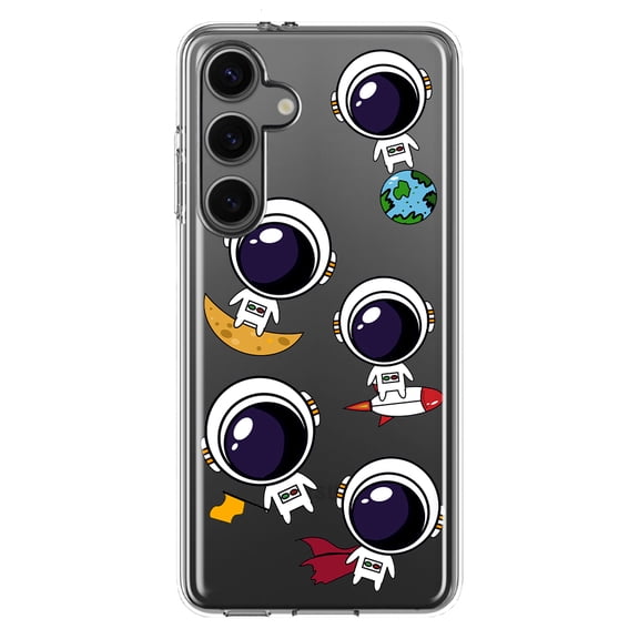 Mundaze - Case for Samsung Galaxy S24 Plus Slim Shockproof Hard Shell Soft TPU Heavy Duty Protective Phone Cover - Cute Astronauts
