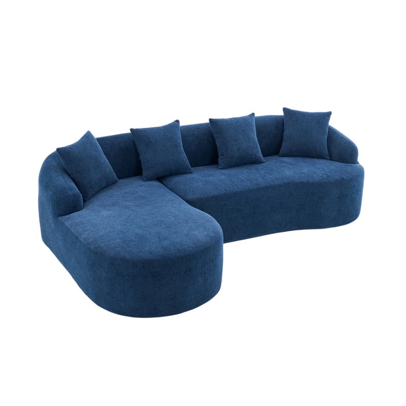 Curved Sectional Sofa with Chaise, 99'' Modern Luxury Chenille Cloud Couch for Living Room, Oversized 3-Seater Sofa Couch for Living Room, No Assembly