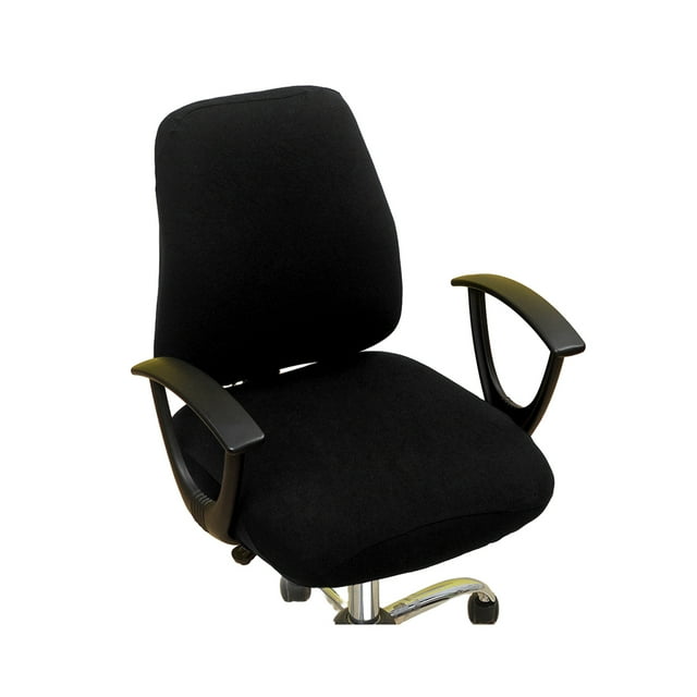 ZheElen 2pcs Polyester Wide Application Seat Chair Cover Stylish And Anti-slide Feature Dustproof Seat Cover black 1Set