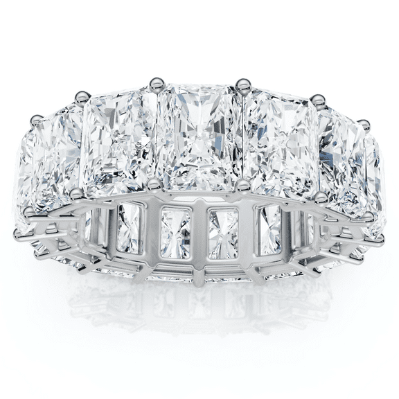 Pompeii 5Ct Radiant Cut Diamond 14k White Gold Eternity Wedding Ring Lab Grown