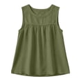 thumbnail image 6 of BUIGTTKLOP Womens Cotton Linen Tank Tops for Women Summer Sleeveless Shirts Round Neck Loose Fitted Blouses Top Tees, 6 of 7