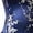 Blue, variant on Women Summer Cheongsam Stand Collar Floral Print Hollow Out Split Hem Sleeveless Qipao Slim Fit Retro Chinese Style Mid-calf Length Wedding Party Cocktail Dress