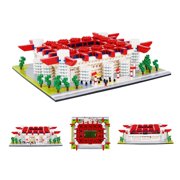 HI-REEKE Architectural Micro Mini Building Block Set San Siro Soccer Stadium Building Kit for Kid Red