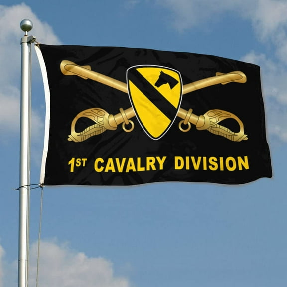 1st Cavalry Division US Army Military Flag 3x5Feet Outdoor Indoor Decoration Flag Double Stitched Polyester with Brass Grommets
