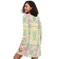 thumbnail image 2 of FORMRS Womens Long Sleeve Nightgowns Crew Neck Sleep Shirt Soft Pajamas Sizes S-3XL, Retro Beige Stars, 2 of 8