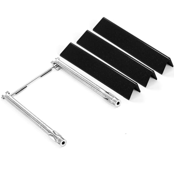 Weber Flavorizer Bars and Grill Burner Spirit I II 200 Series E210 E220 S210 Front Control 15.3 Inch Heat Plate and 18 Inch Burner Tubes