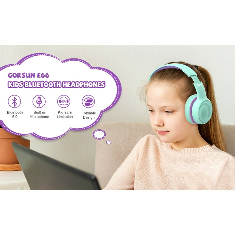 Gorsun Premium Kids Headphones with 85 94dB Volume Limited Wireless Headphones for Kids for School Kids BT. Headphones Over Ear with Built in