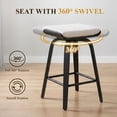 thumbnail image 6 of Guyou 26” Swivel Counter Height Bar Stools Without backrest, Upholstered Farmhouse Bar Stools with Footrest for Kitchen Island, White-Faux Sherpa(Set of 4), 6 of 12