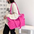 thumbnail image 1 of Bolsos de otoño invierno Bolso de hombro grande acolchado de algodón para mujer (rosa), 1 of 8