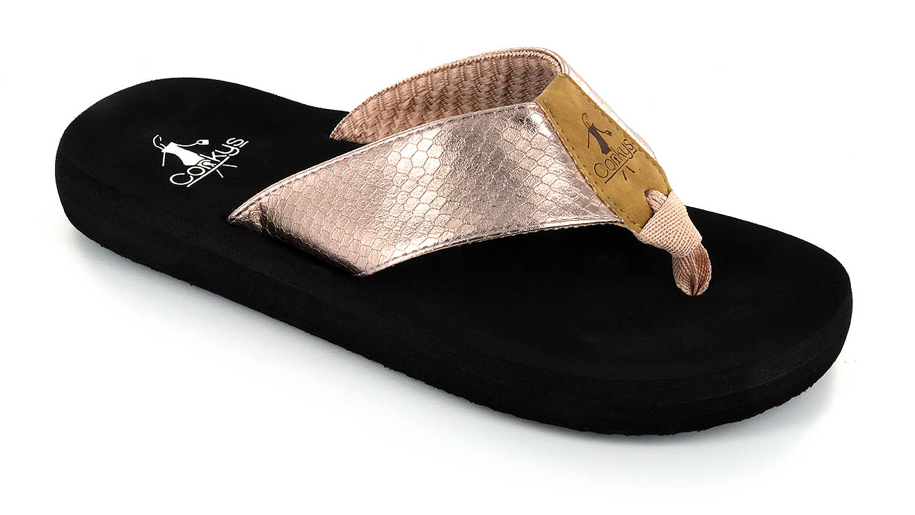Corkys Womens Royal Flip Flop Sandal (Rose Gold, 10) - Walmart.com