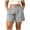 Gray, variant on Noric Women's Plus Size Cotton Linen Shorts High Rise Elastic Back Waist Loose Fit Casual Beach Summer Shorts