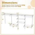 thumbnail image 3 of JFTER 4 to 8 FT Custom Closet System, Wall Mounted Closet with Hanging Rod, Metal Hanging Storage Organizer Rack Wardrobe with Shelves, Adjustable Closet System Kit for Bedroom (White), 3 of 9