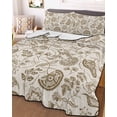 thumbnail image 3 of Quilts Twin Size Bedding Set, Vintage Spring Floral Lightweight Quilted Comforter, Summer Botanical Farmhouse Soft Reversible Bedspread Coverlet with Pillow Covers for All Season, 68" x 86", 3 of 7