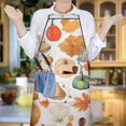 thumbnail image 5 of Fall Pumpkins and Autumn Leaves Apron-Garden Aprons for Women with Pockets-Cotton Linen Waterproof Kitchen Cooking Gardening Aprons Adjustable for Kitchen,Cooking,BBQ and Salon 33"x27", 5 of 7