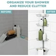 thumbnail image 3 of Zenna Home Tension Pole Shower Caddy 2156NN - Rust Resistant, 4 Shelves - Nickel, 3 of 7