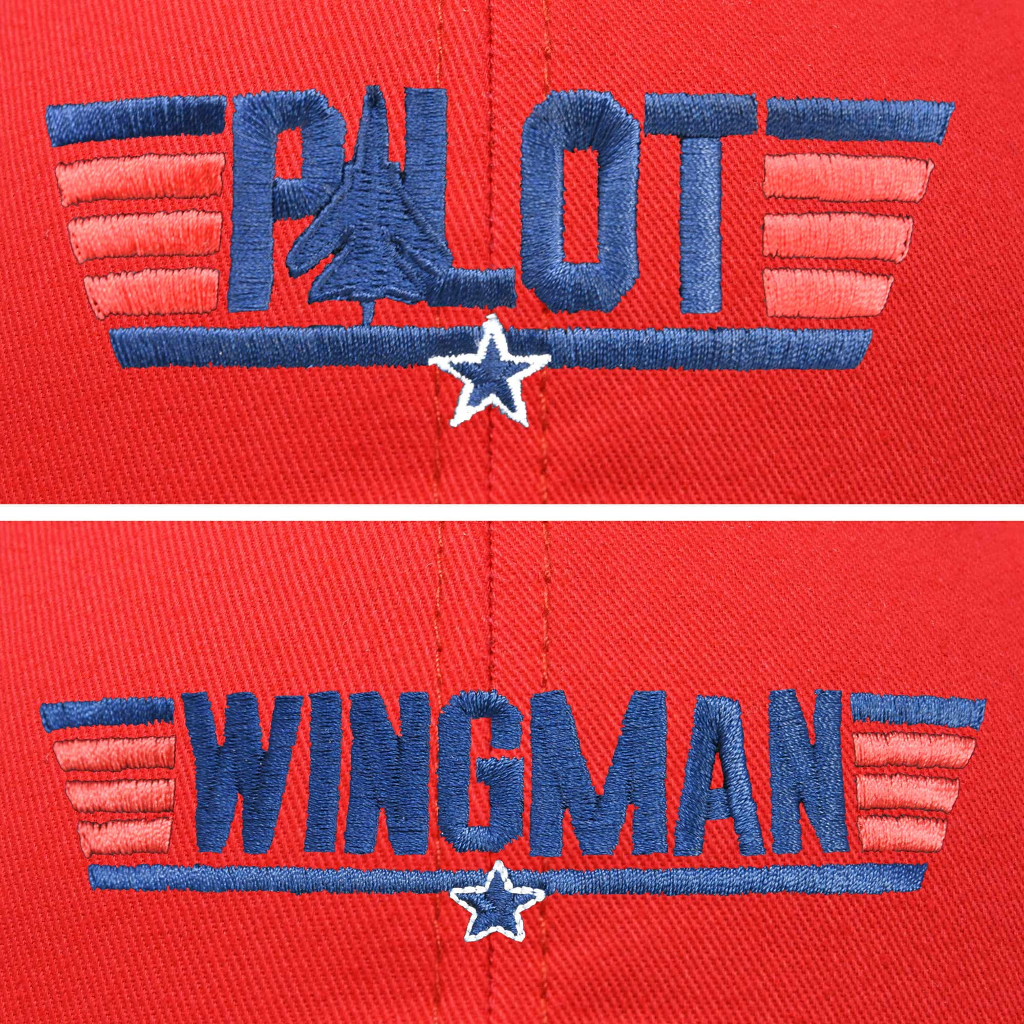DALIX Father Son Pilot and Wingman Matching Hat Set Embroidered Baseball Cap in Red