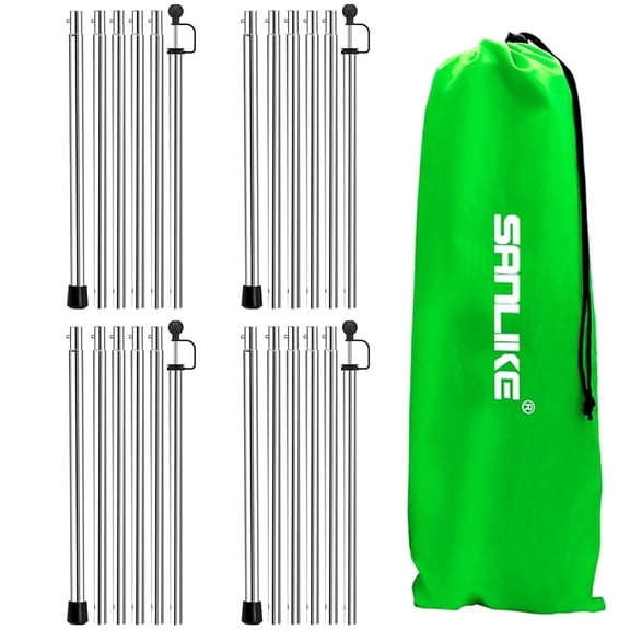 Tarp Poles Adjustable Heavy Duty 95 in Camping Lightweight Tent Poles for Outdoor Canopy Shelter Awning 2 Set Tent Poles