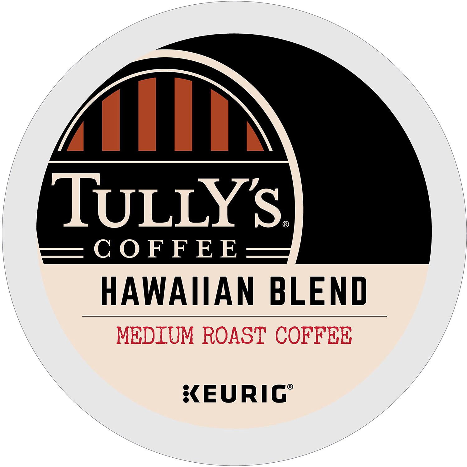 Tully's Coffee Kosher Hawaiian Blend Medium Roast, Keurig Coffee Pods, 100 Ct