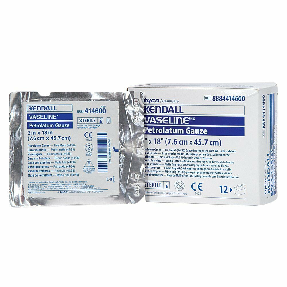 Vaseline Petrolatum Gauze, 3" x 18", 12 Count