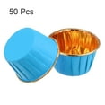 thumbnail image 3 of Uxcell Blue Gold Cupcake Cups, Aluminum Foil Standard Cupcake Liners 50 Pack, 3 of 6