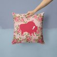 thumbnail image 2 of Buffalo Shabby Chic Pink Roses  Fabric Decorative Pillow, 2 of 4