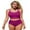 Pink, variant on Asoul Women's Ruched Bikini Sets Sporty Two Piece Swimsuits Strapy Bathing Suit with Pockets