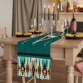 thumbnail image 2 of Green Southwestern Table Runner 36 Inches Long for Dining Tables, Boho Ethnic Geometric Retro Cotton Linen Table Runner Coffee Tablerunners Dresser for Kitchen Party Holiday Decorations 13"x36", 2 of 9