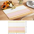 thumbnail image 6 of Modern Pink Gold Placemats Set of 4 Minimalist Geometric Yellow Striped Place Mats Indoor Wipeable Table Mats Washable Cloth Dining Table Placemats for Kitchen Holiday Party Home Decor 13x19 Inch, 6 of 9