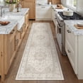 thumbnail image 4 of WIPONKEN 2x8 Runner Rugs for Living Room Bedroom Dining Room Office Farmhouse, Machine Washable Non Slip Vintage Persia Rug Beige, 4 of 7