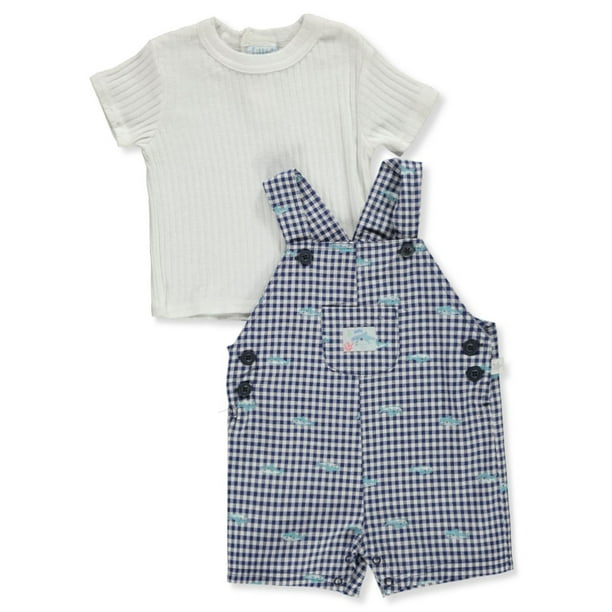 Duck Duck Goose Baby Boys' 2Piece Shortalls Set Outfit navy/white